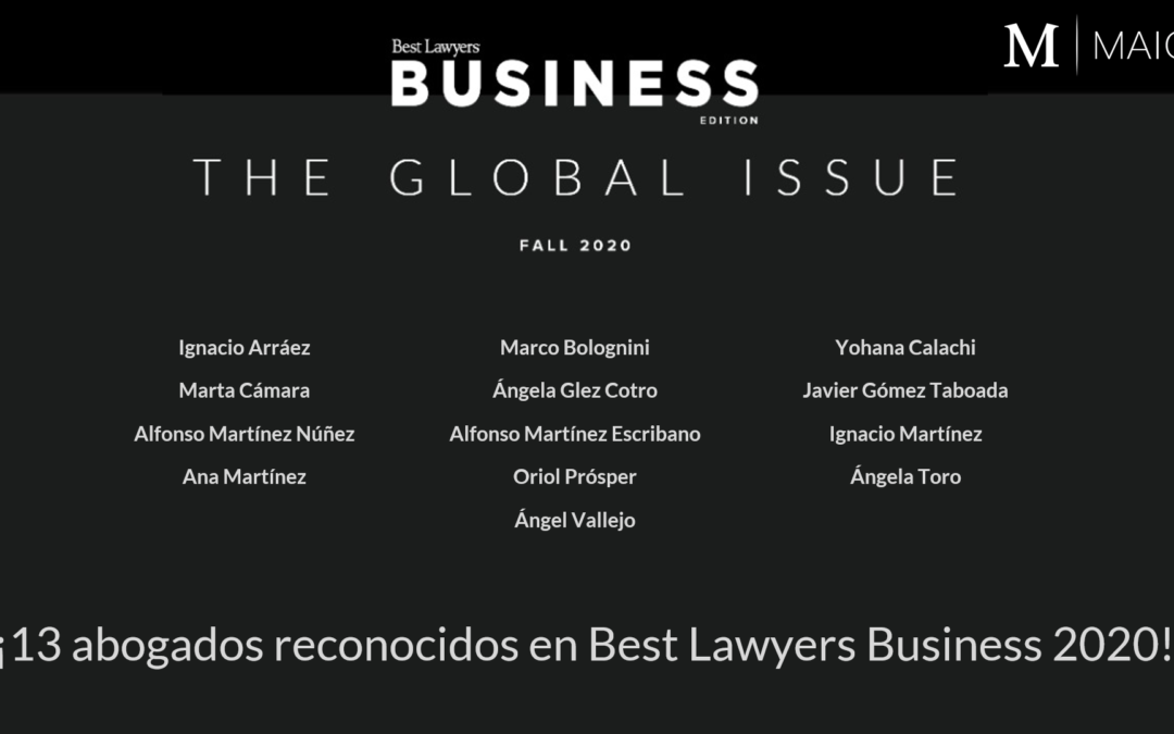 13 abogados de MAIO reconocidos en 2020 Global Business Edition de Best Lawyers