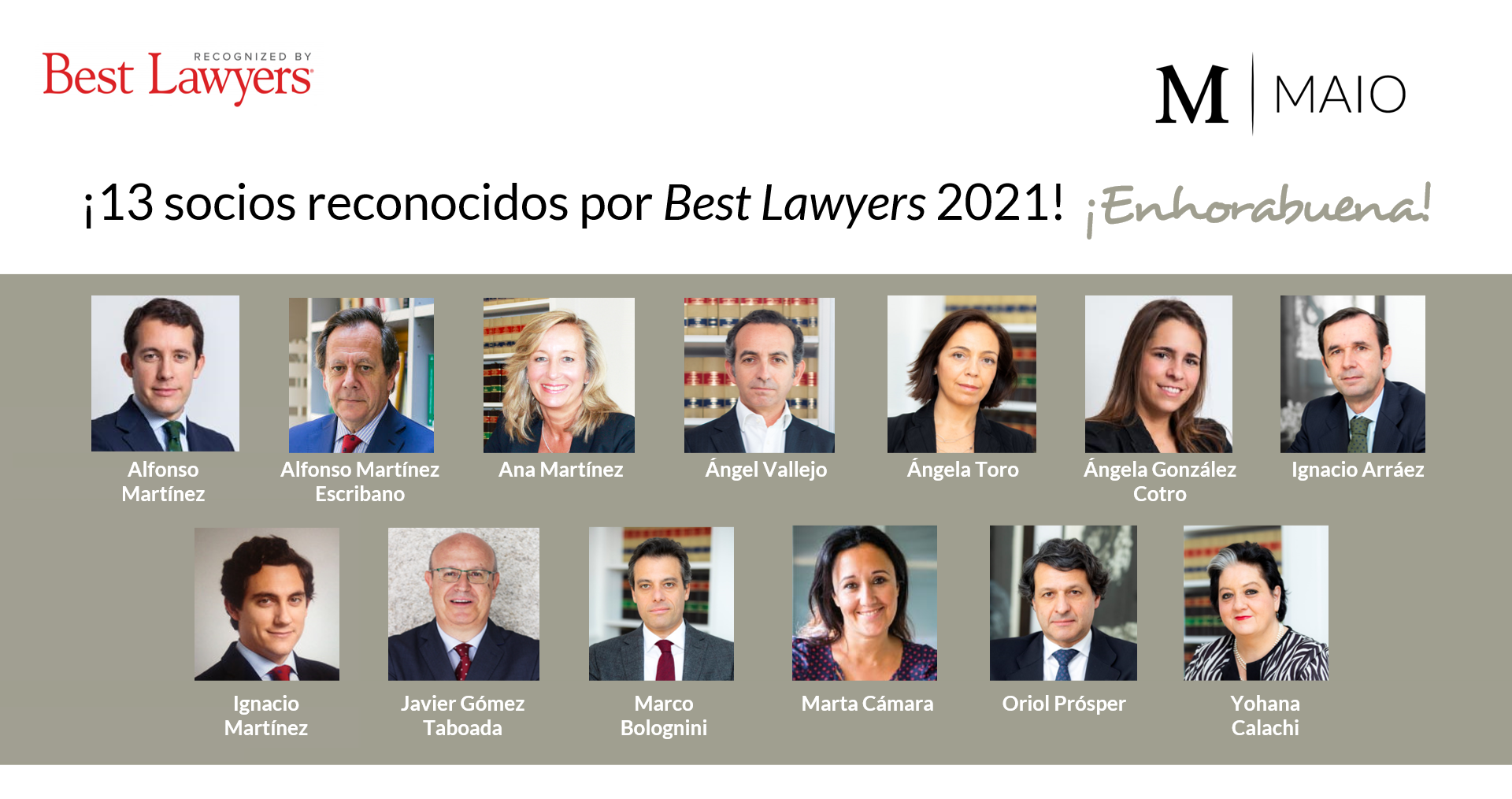 Best Lawyers destaca a 13 abogados de MAIO Legal en su edición de 2021