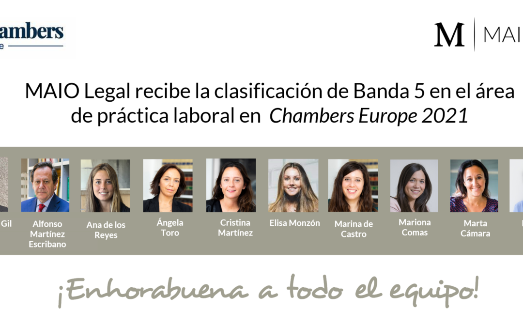 Chambers destaca el área de práctica laboral de MAIO Legal