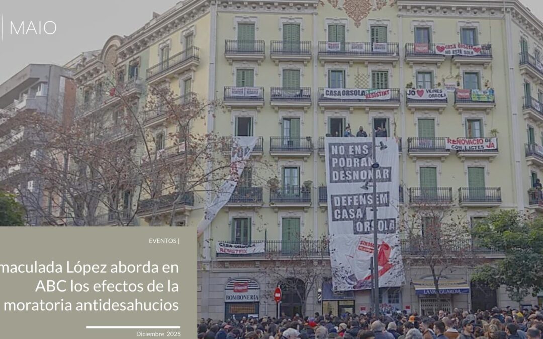 Inmaculada López aborda en ABC los efectos de la moratoria antidesahucios