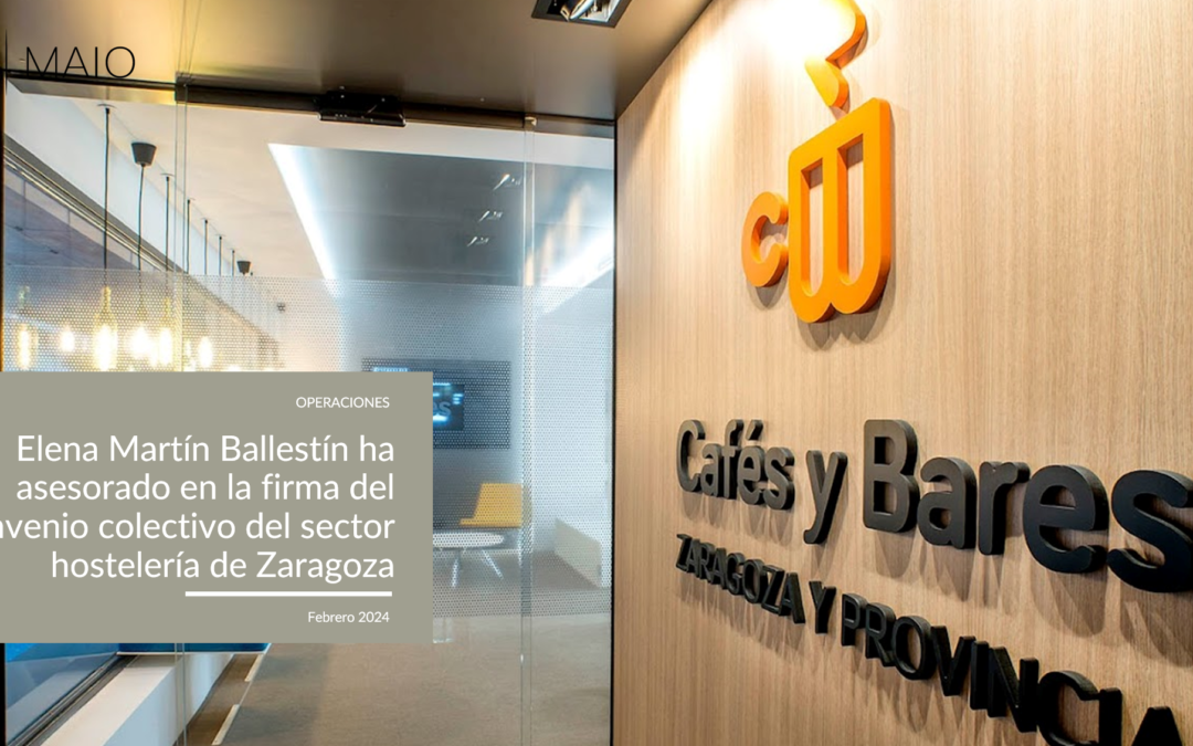 Elena Martín Ballestín ha asesorado en la firma del convenio colectivo del sector hostelería de Zaragoza